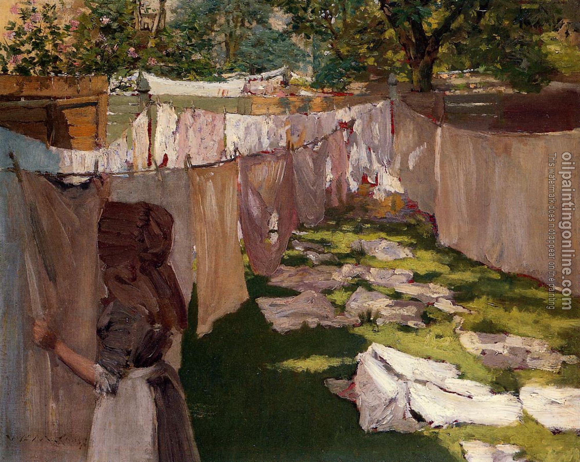 Chase, William Merritt - Wash Day A Back Yark Reminiscence of Brooklyn